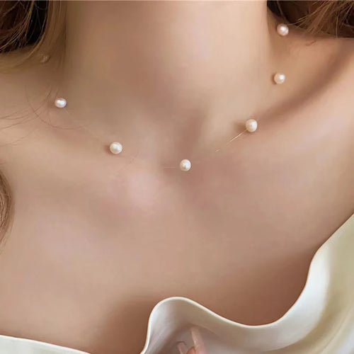 ZAKOL Stainless Steel Temperament Pearl Chain Choker Necklace for