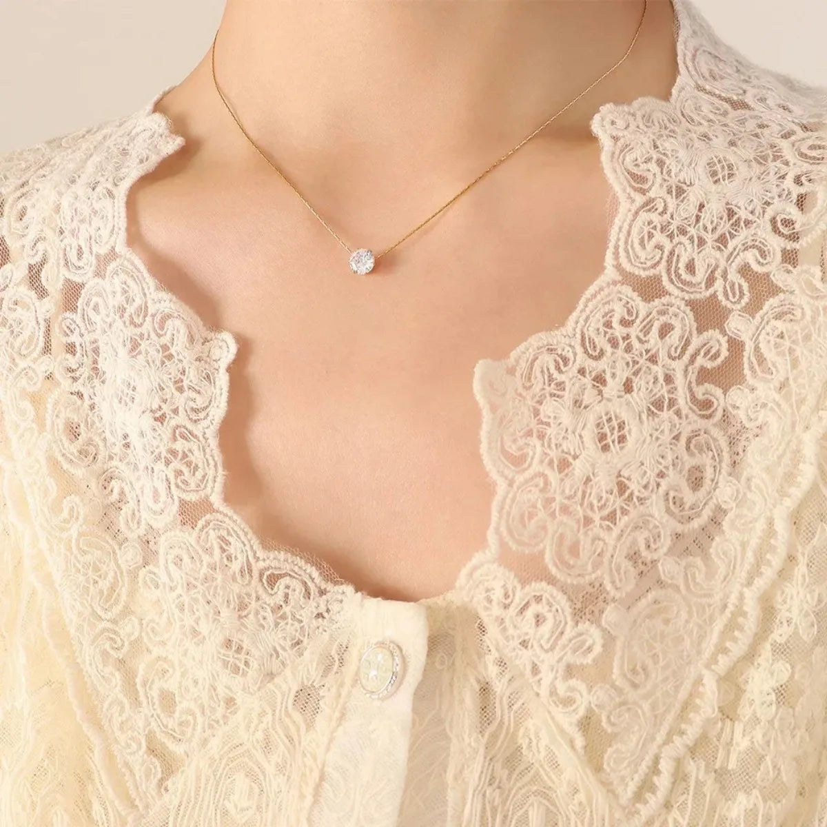 Ultra-simple Stainless Steel Golden Wire Chain Advanced Sense Inlaid
