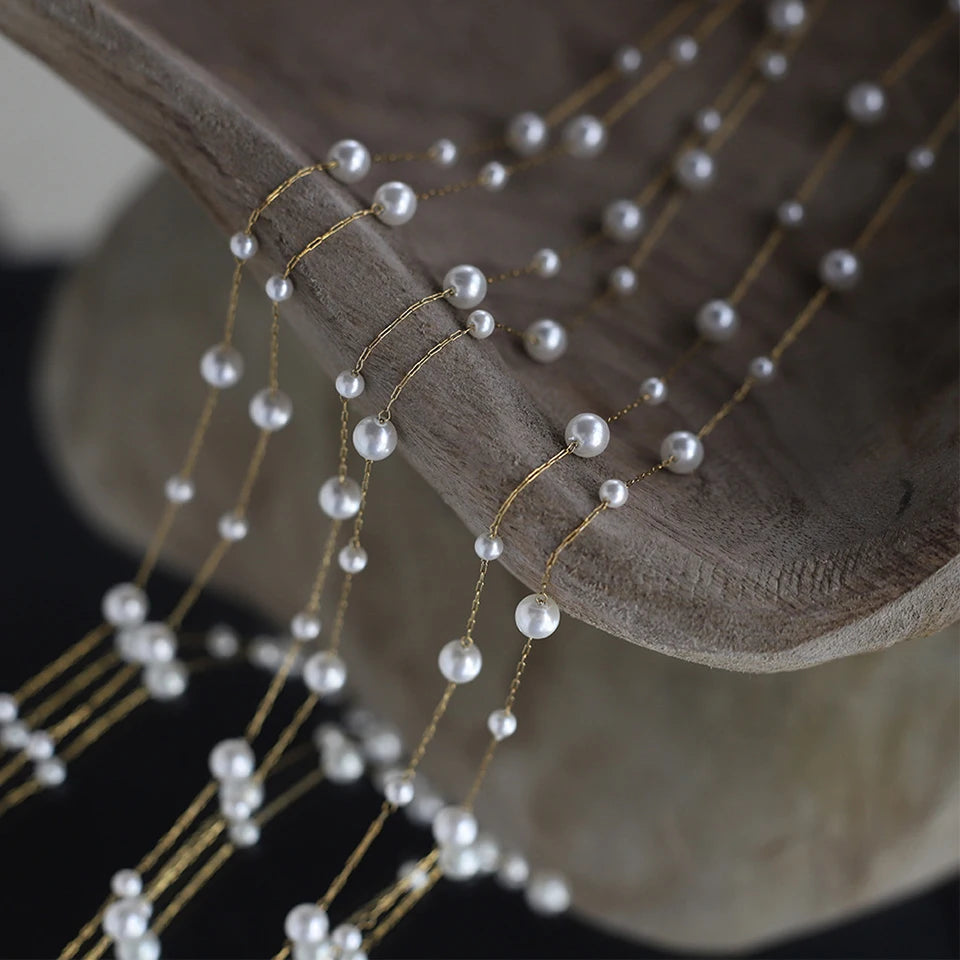 ZAKOL Stainless Steel Temperament Pearl Chain Choker Necklace for